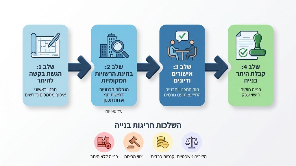 נוצר על ידי מודל בינה מלאכותית Gemini Pro ספרי חוק התכנון והבנייה ומסמכי רישוי עסקים מונחים על שולחן עבודה
