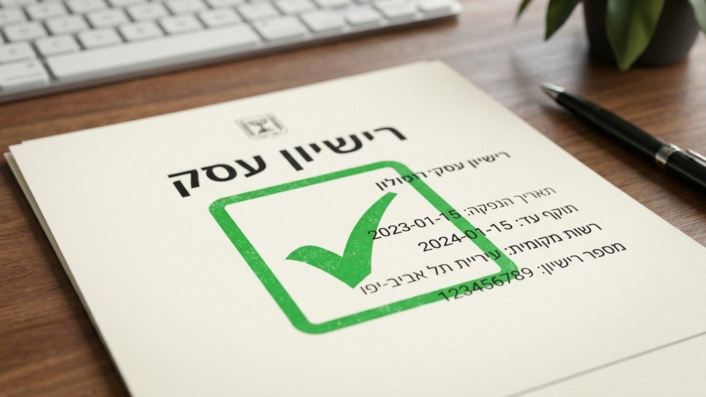 נוצר על ידי מודל בינה מלאכותית Gemini Pro אישור הפעלת עסק חתום עם חותמת ירוקה