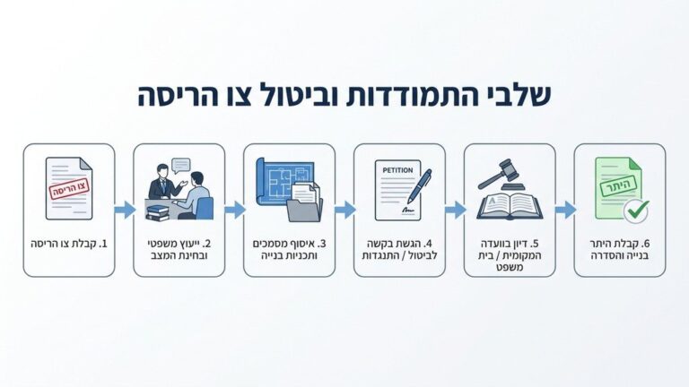 מסמכים משפטיים ותוכניות בנייה על שולחן עבודה